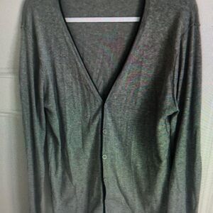 Men's Gray Cardigan Sweater